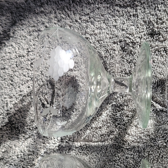 Dining Vintage Set Of Etched Glass Dessert Cups Poshmark